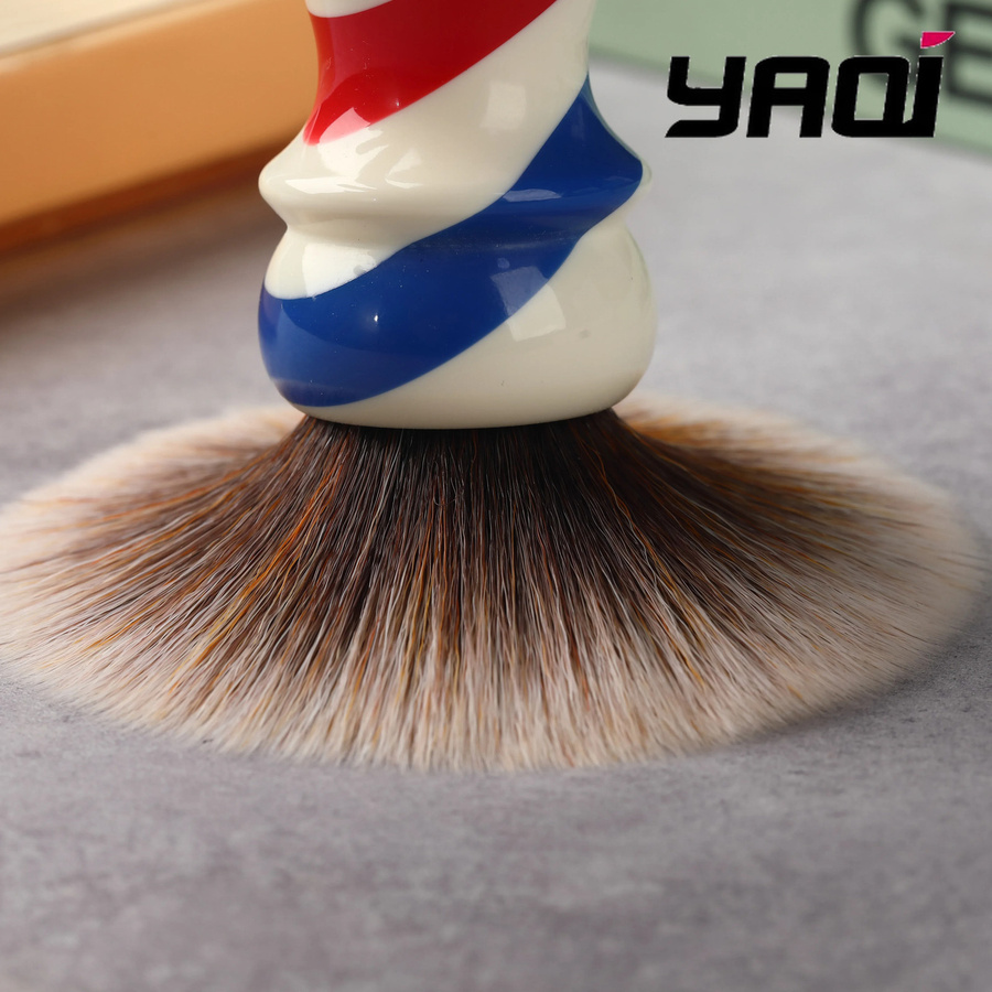Yaqi Barber Pole Style Rasierpinsel, 24mm, Braun, Synthetisch - Bild 3