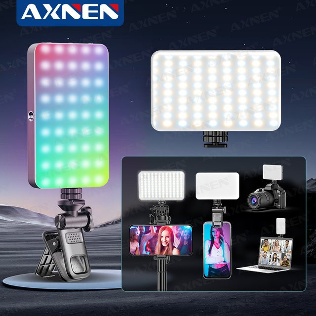 axnen RGB LED Videoleuchte mit einstellbarer Farbtemperatur 2500–9000 K für Fotografie und YouTube in Multicolor - Bild 1