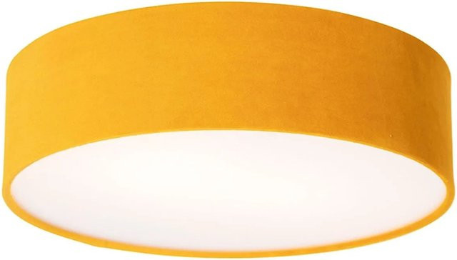 QAZQA Moderne Deckenleuchte Drum in Azogelb Hell Ocker, dimmbar, Durchmesser: 40 cm - Bild 1