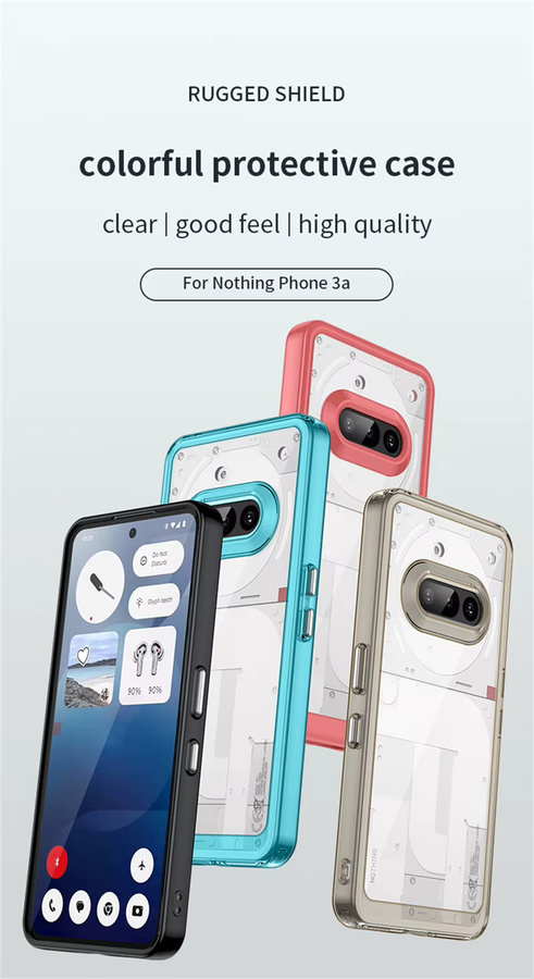 Stoßfeste Handyhülle für Nothing Phone 3A 5G, transparent matt mit Silikon-Stoßstange und Luftpolster-Schutz - Bild 1