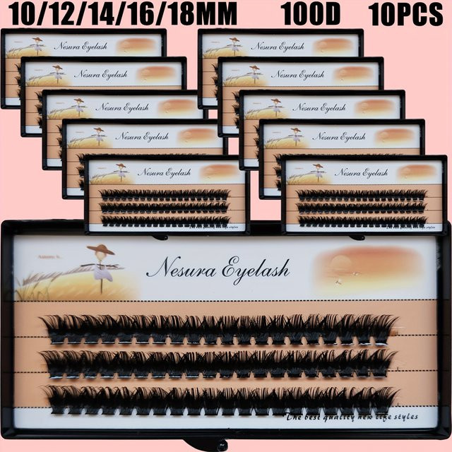 Sackvis Cluster-Wimpernverlängerung, 10 Boxen, 10–18 mm, natürlich dicker Stil - Bild 1