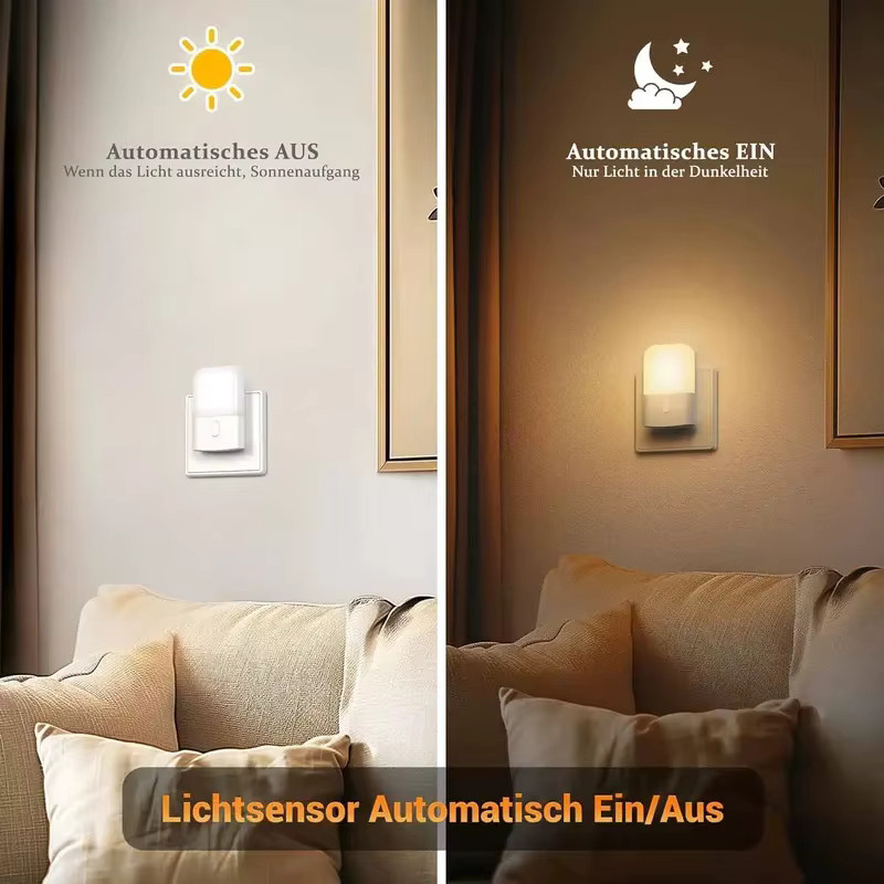 Ouelico Dimmbares LED-Nachtlicht in Weiß mit Dämmerungssensor und warmweißem Licht (2700K) - Bild 3