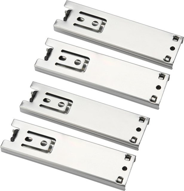 Fishine 2er Set Mini-Schubladenführungen aus Stahl, 3-teilig, Vollauszug, Farbe: Silber, Breite: 3,5 cm - Bild 1