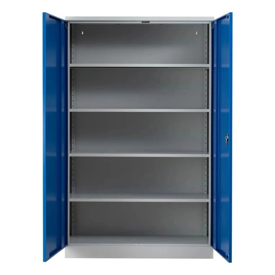 PROREGAL Stahlschrank Bee mit 10 verstellbaren Fachböden und Schließsystem, Grau-Blau, H x B x T: 195 x 120 x 60 cm - Bild 2