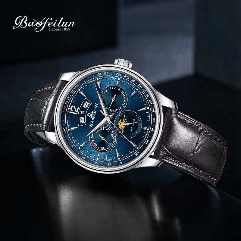 BAOFEILUN Armbanduhr Automatik, Edelstahl, Blau, Herren - Bild 2
