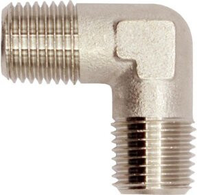 Riegler Winkelstück außen/außen R 1/4 SW 13 aus vernickeltem Messing in Silber - Bild 1