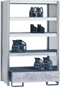 Regalwerk BERT Umweltregal Grundfeld aus Stahl in Grau, H x B x T: 200 x 128,5 x 60 cm - Bild 1