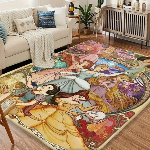 Miniso Disney Prinzessin Porträt Teppich für Wohnzimmer Badezimmer und Schlafzimmer, Mehrfarbig, B/H: 60 x 40 cm - Bild 1