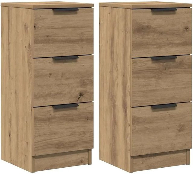 vidaXL Sideboard Set 2 Stück Artisan-Eiche Braun Holzwerkstoff B/T/H: 30 x 30 x 70 cm - Bild 1