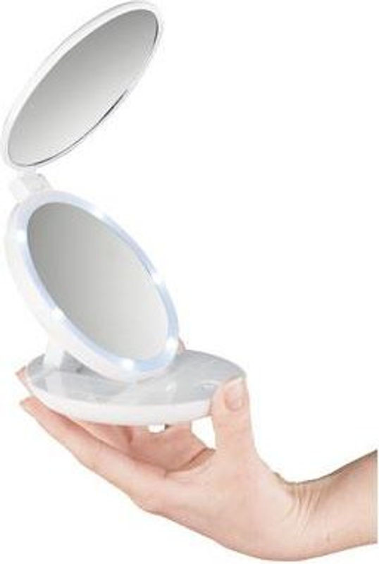 Macom Make-up-Spiegel Weiß mit LED-Beleuchtung, Rund und Modern aus Kunststoff - Bild 1