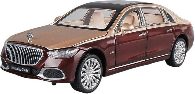 Fourall- Model Cars Benz Maybach S680, Modellauto, 1:24, Metall, Sound & Licht, Gold/Rot - Bild 1