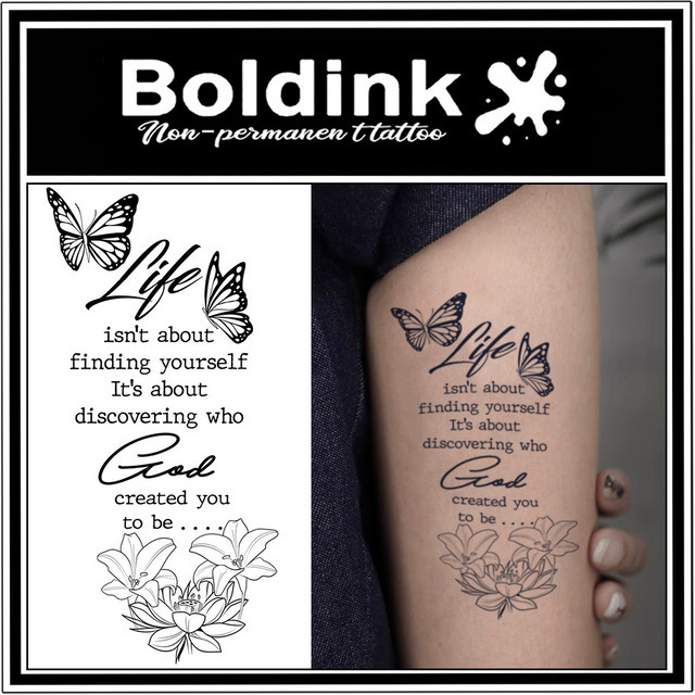BOLDINK Metamorphosis New Birth Freedom Tattoo-Aufkleber, Unisex - Bild 1