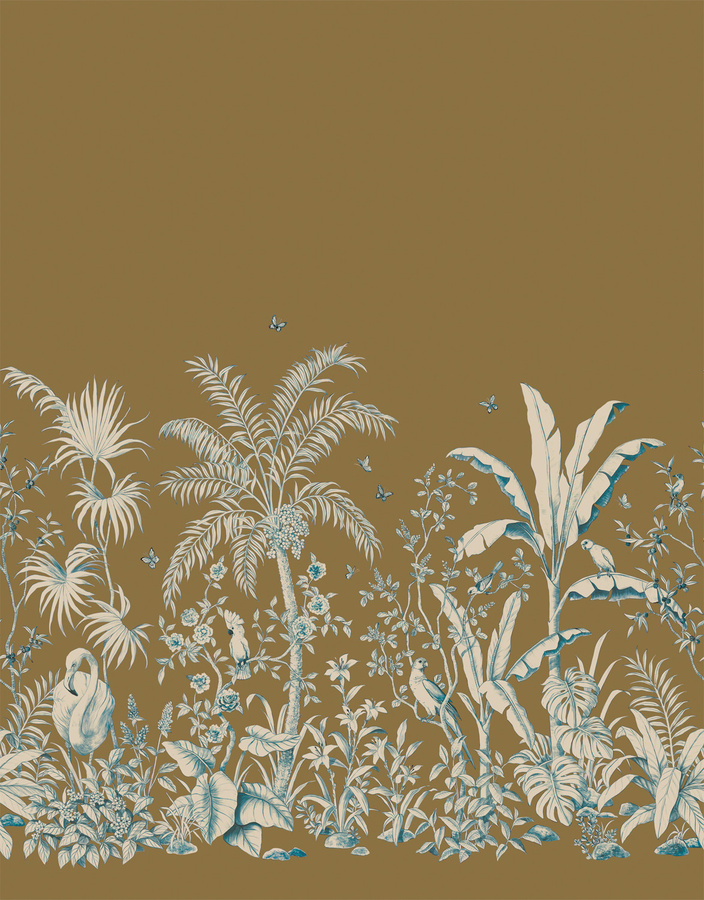 Nobilis Mural Papillons MHP73 Wandtattoo mit Schmetterlings- und Blumenmotiv in Braun und Mehrfarbig, Vinyl, Matt, Breite: 350 cm, Höhe: 68,5 cm - Bild 1