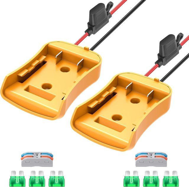 Power Wheel Batterieadapter für DeWalt 20V Akku Konverter Kit mit Sicherungen und Kabelklemmen, 1 oder 2 Packungen - Bild 1