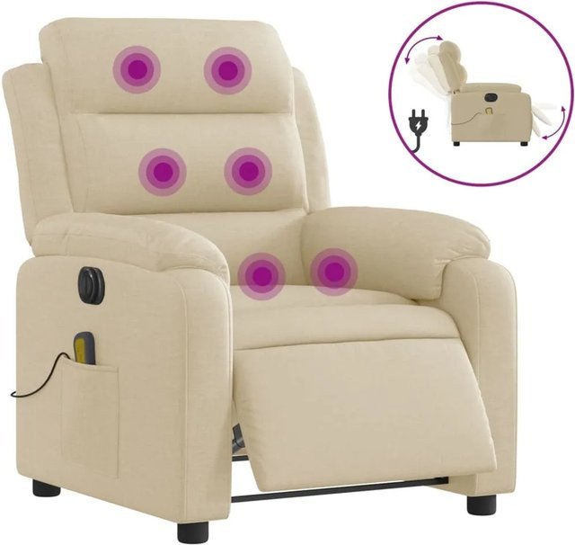 vidaXL Massagesessel Elektrisch Modell 8 in Beige aus Stoff - Bild 1