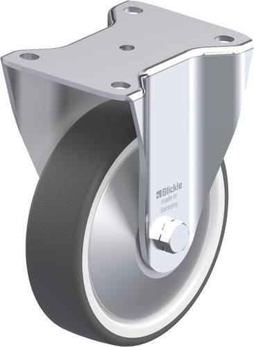 Blickle BH-POTH 160K-FA Bockrolle aus verzinktem Stahl und Kunststoff, Rad-Durchmesser: 160 mm, Tragfähigkeit: 550 kg, Farbe: Grau/Weiß - Bild 1