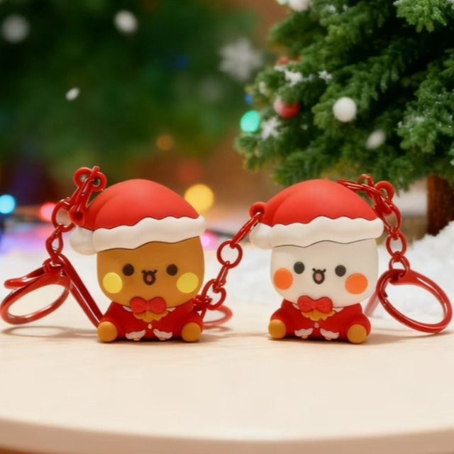 SHINEHENG Bubu Dudu Panda Bär Schlüsselanhänger und Weihnachtsbaumschmuck in Braun und Multicolour - Bild 1