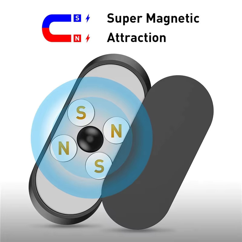 Universeller magnetischer Autotelefonhalter für das Armaturenbrett in Schwarz zur Nutzung mit Xiaomi, iPhone und Samsung sowie für GPS-Navigation - Bild 3