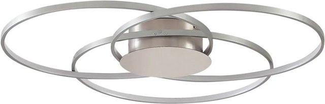 Lindby LED Deckenleuchte Riley Modern Dimmbar in Alu-Grau B: 80 cm, T: 80 cm, H: 40 cm - Bild 1