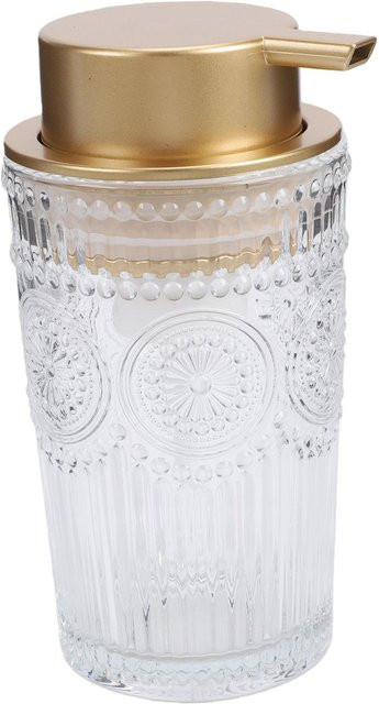 TOMTOP JMS Vintage Glas Schaum Seifenspender mit geriffeltem Design, nachfüllbare Schaumpumpe in Weiß - Bild 1