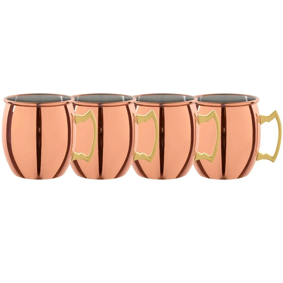 Ich-Zapfe Mini Moscow Mule Becher Set aus Edelstahl, 4er Set, Silber und Orange - Bild 2