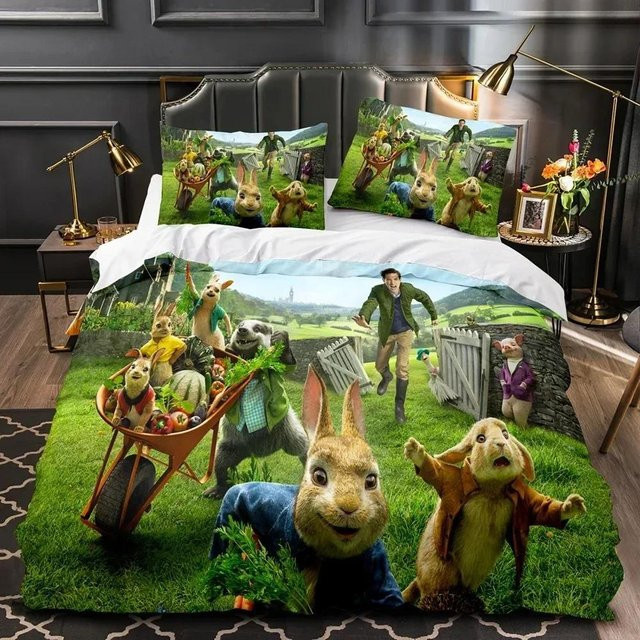 Lodestar 3D Peter Hase Bettwäsche-Set mit Bettbezug und Kissenbezug, Mehrfarbig, B/H: 173 x 218 cm - Bild 1