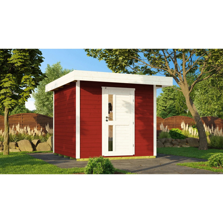 WEKA Holz-Gartenhaus Designhaus 172 mit Flachdach in Schwedenrot, B/T: 275 x 314 cm - Bild 2