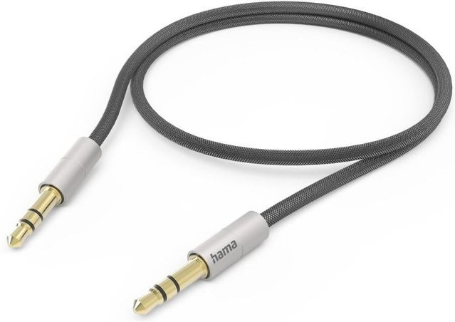 Hama Aux-Kabel AluLine 3,5 mm Klinke in Silber/Schwarz/Grau, Länge: 0,5 m - Bild 1