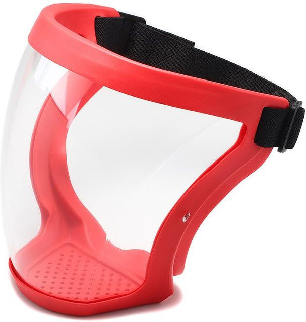 WIKHOSTAR Transparente Vollgesichtsmaske als Gesichtsschutz gegen Ölspritzer und Spritzwasser in Rot - Bild 1