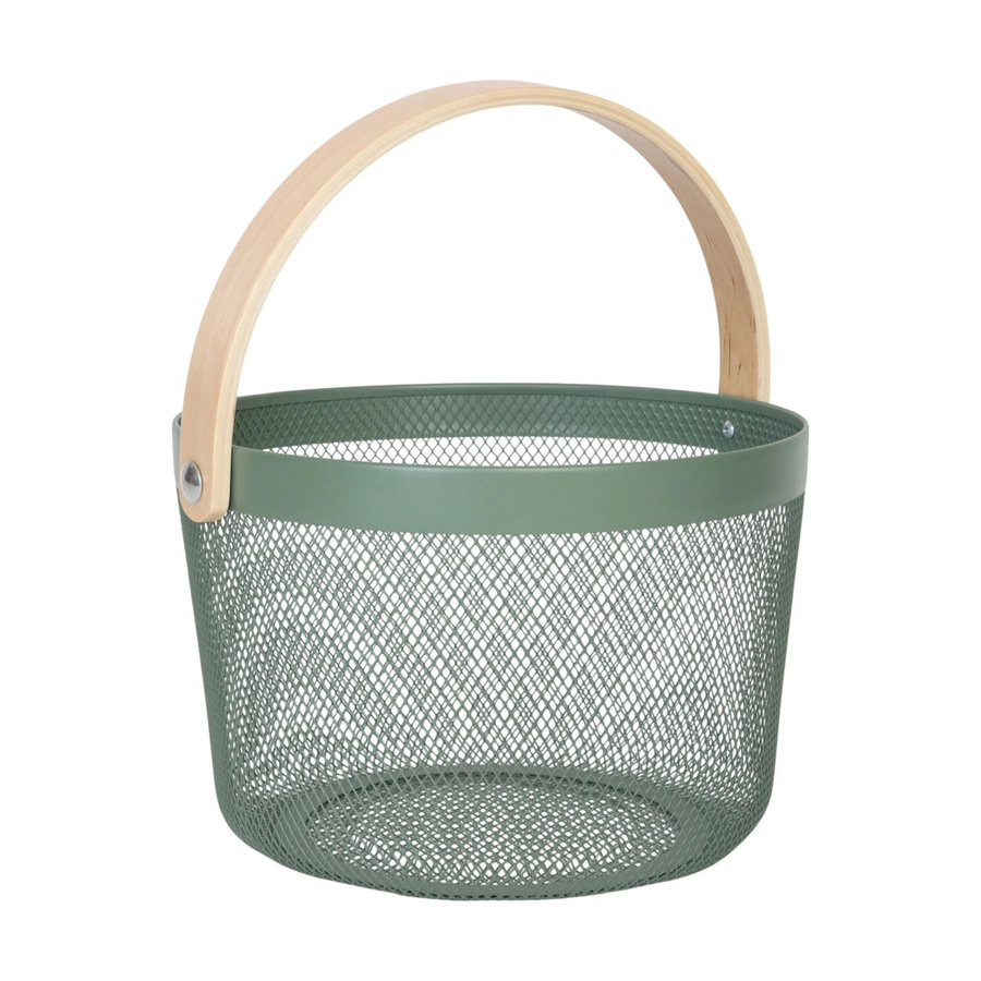 Relaxdays Drahtkorb aus Stahl in Mint mit Henkel, B/T/H: 17,5 x 27,5 x 26,5 cm - Bild 2
