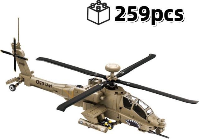 FUNXINEE USA AH64 Apache Hubschrauber, Bausteine, 259 Teile - Bild 1