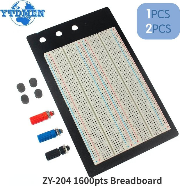YTDMEN ZY-204 Steckbrett mit 1660 Punkten, 4-Bus-Testplatine für Breadboard-Verbindungen, Weiß - Bild 1