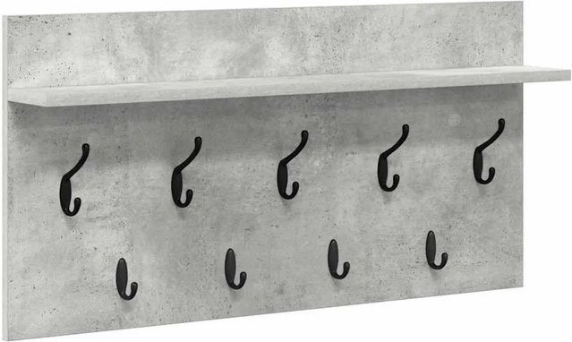 vidaXL Wandmontierter Nachttisch mit Regal in Betongrau Grau, B/T/H: 80 x 40 x 12 cm - Bild 1