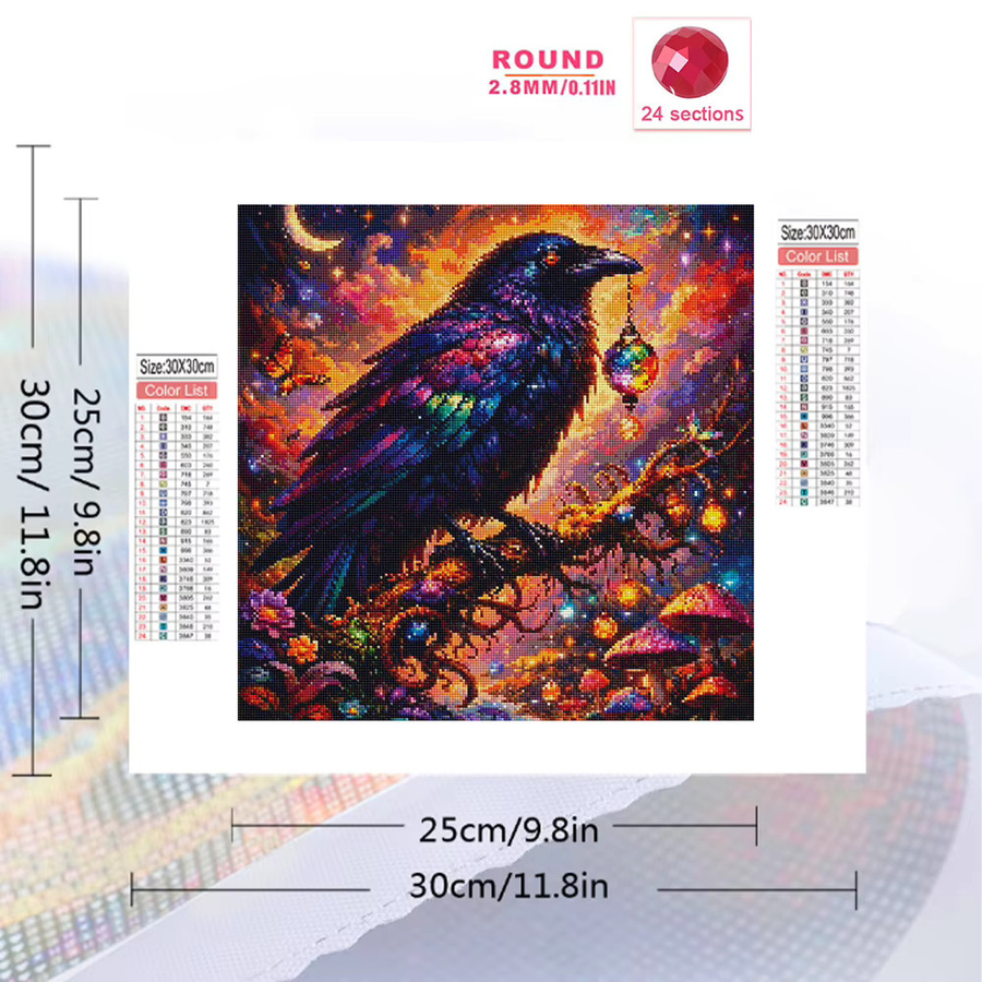 EverShine Diamant-Stickerei DIY 5D Vollquadrat-Gemälde Vogel und Wolken Mosaik Set in Multicolour - Bild 2