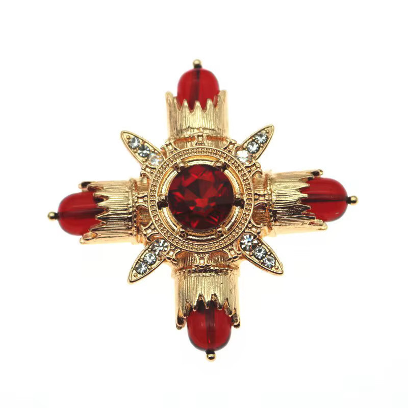 Brosche Kreuz, Strass, Metall, Damen - Bild 3
