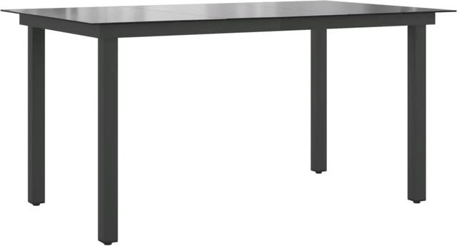 vidaXL Gartentisch aus Aluminium und Glas in Schwarz, B/T/H: 150 x 90 x 74 cm - Bild 1
