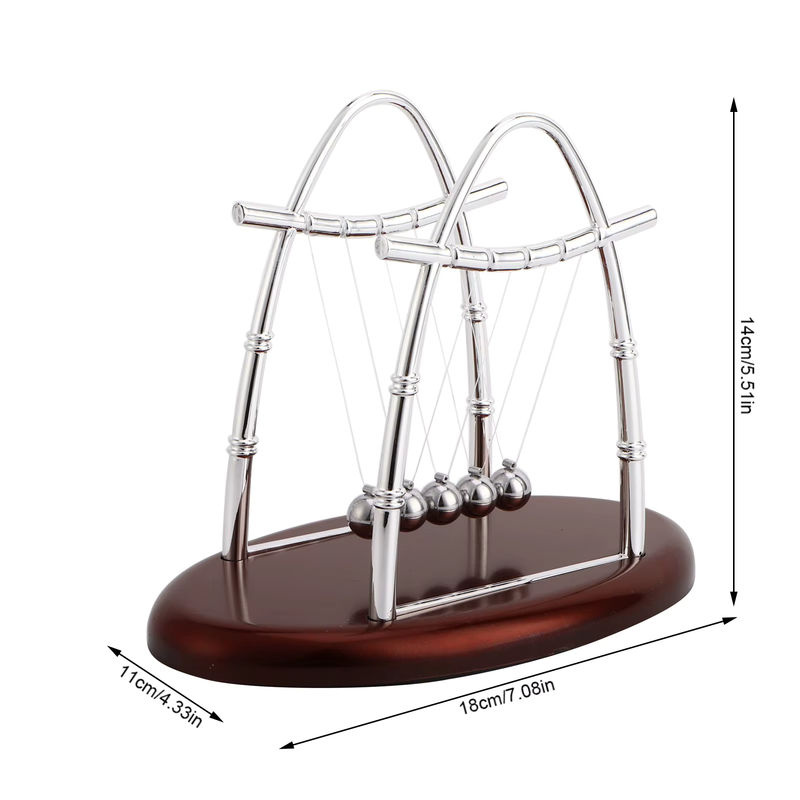 Qiilu Newtons Wiege Physik-Pendel aus Stahl als Deko-Ornament für deinen Schreibtisch - Bild 4