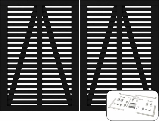 Plus Doppeltor Harmoni aus Nadelholz in Schwarz, Breite: 140 cm, Höhe: 200 cm - Bild 1