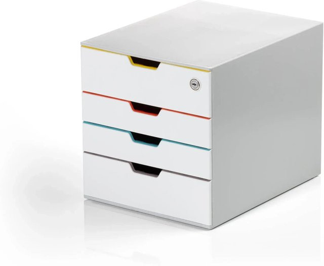 Durable Schubladenbox Varicolor Mix Safe mit 4 Fächern für A4, Mehrfarbig, Abschließbar - Bild 1