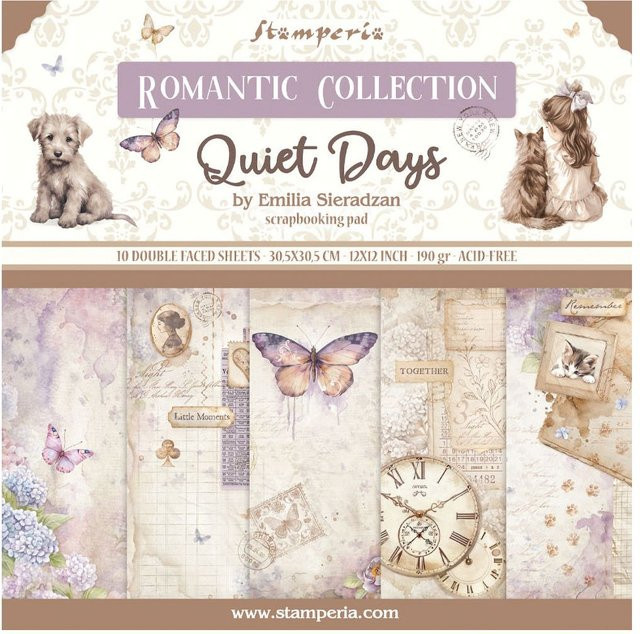 Stamperia Scrapbook-Block Quiet Days in Multicolour mit pastellfarbenem Construction Paper - Bild 1