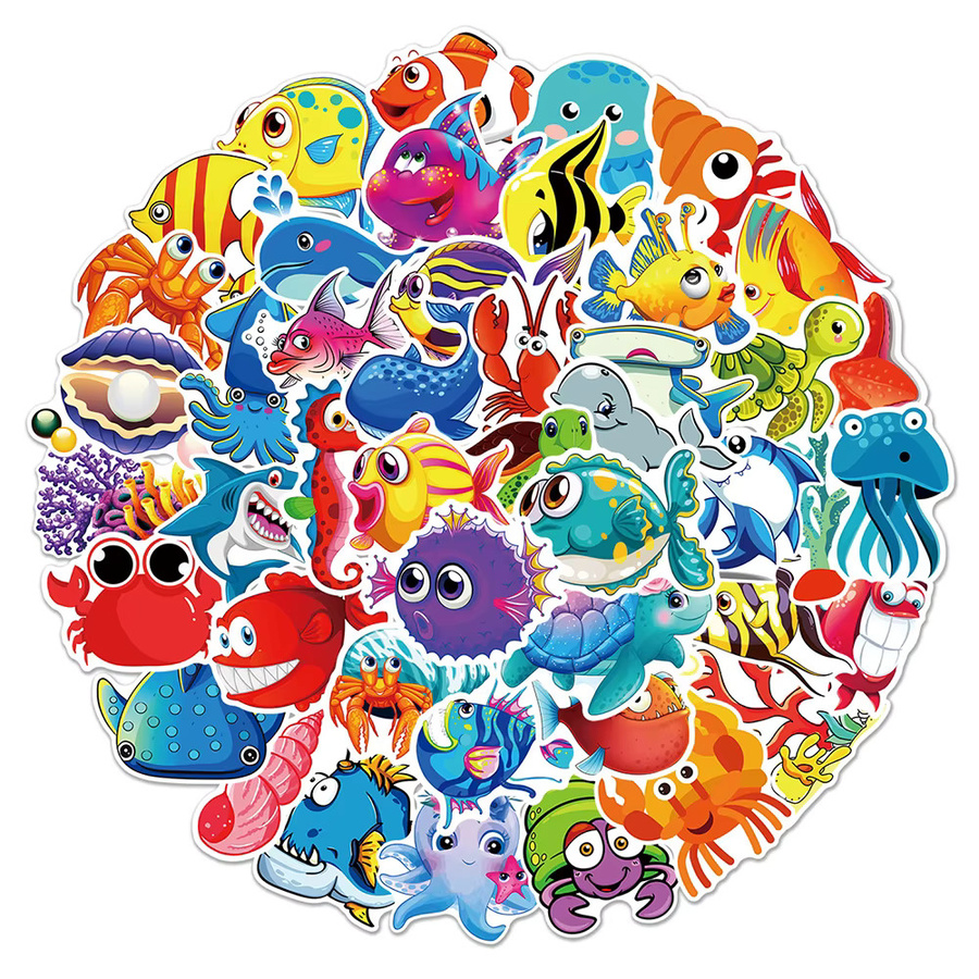 Rspctou Meerestiere-Aufkleber, Kawaii-Graffiti-Aufkleber, multicolour - Bild 2