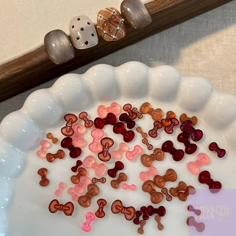 HUA HUA Nageldekoration, 50 Stück, Harz Nagel Charms, Wine red, Glänzend - Bild 3