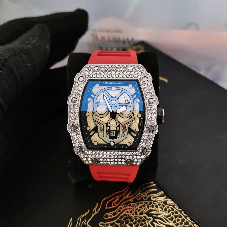 STARPERISH Armbanduhr, Tonneau, Quarz, Diamantbesetzt, Silber, Herren - Bild 3