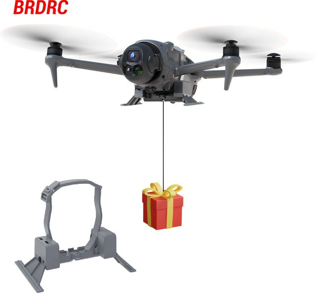 BRDRC Airdrop-System für DJI Mavic 4 Pro Drohne, Fernwerfer für Gussfischköder und Notfallrettung, Grau - Bild 1