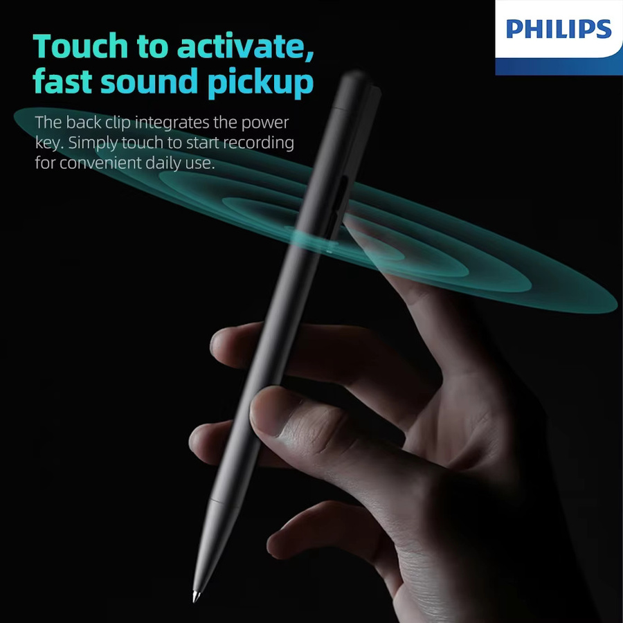 Philips VTR5910 Tragbarer Digitaler Sprachrekorder in Schwarz mit Austauschbarem Akku und Ein-Klick-Aufnahme - Bild 4
