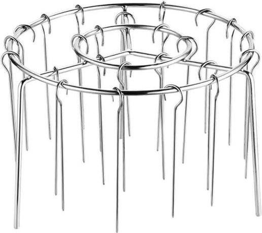 Amusedly Heißluftfritteusen-Gestell aus Edelstahl mit 30 Spießen in Silber - Bild 1