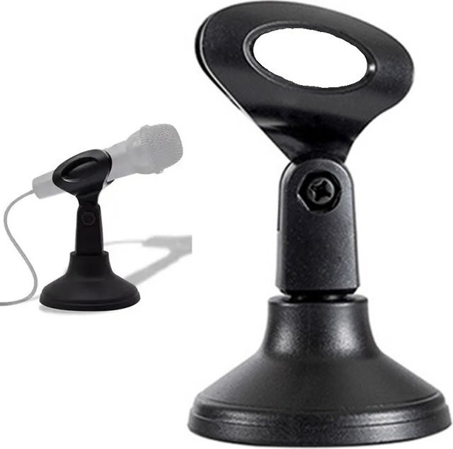 Disc Base Desktop-Mikrofonständer in Schwarz mit abnehmbarem Halter und verstellbarem Winkel-Mikrofonclip für Aufnahme, Gaming und Live-Streaming - Bild 1