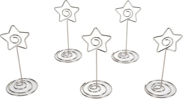 GoolRC Memo-Klammern in Sternform aus Metall, 20 Stück, Weiß/Silber - Bild 1
