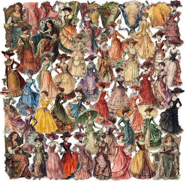 Rspctou Vintage West Frau Transparente Aufkleber, 10-teiliges Set - Bild 1