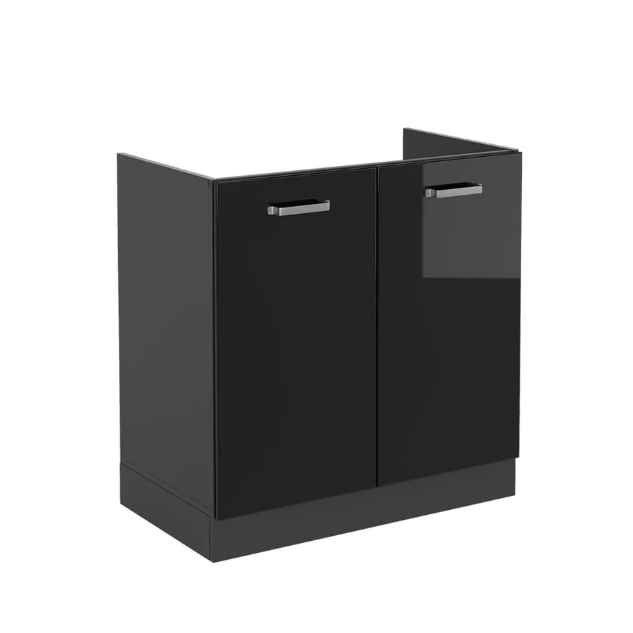 Vicco Spülenunterschrank R-Line in Schwarz Hochglanz und Anthrazit ohne Arbeitsplatte, Breite: 80 cm - Bild 2